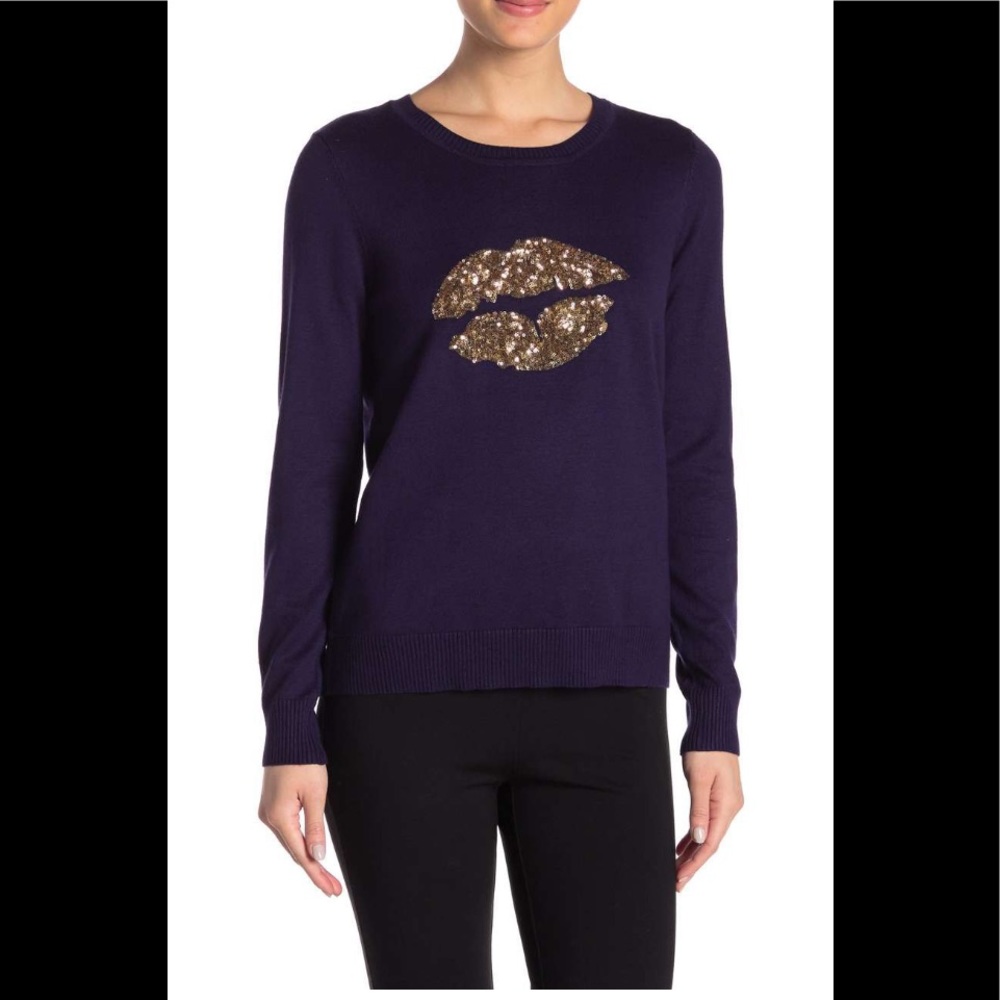 Romeo & Juliet Couture Sequin Lip Sweater